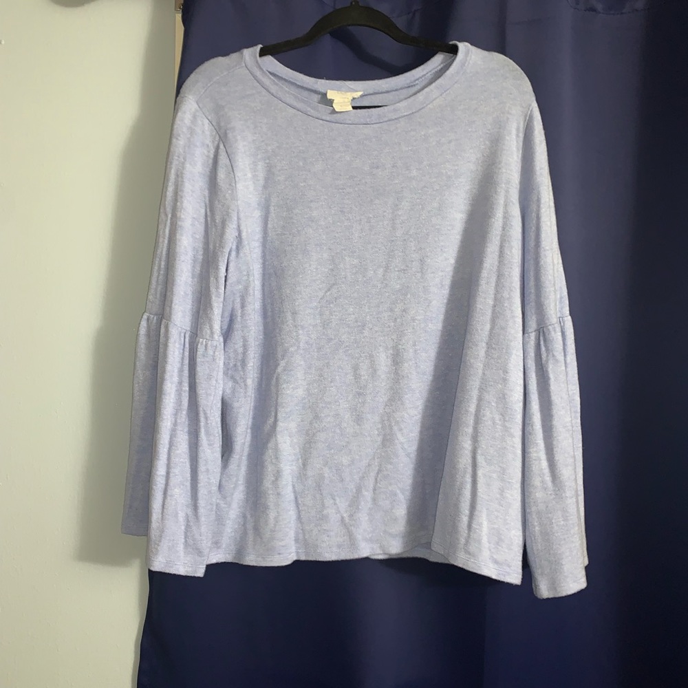 Loft Blue Bell Sleeve Long Sleeve Size Large